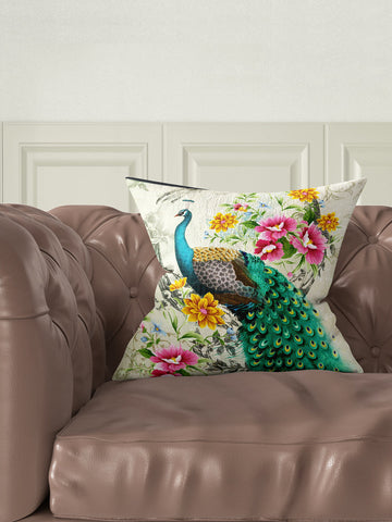 Designer Digital Printed Silky Smooth Cushion Covers <small> (animal print-grey/beige)</small>