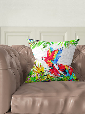 Designer Digital Printed Silky Smooth Cushion Covers <small> (animal print-red/green)</small>
