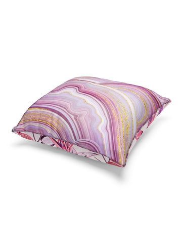 Designer Reversible Printed Silk Linen Cushion Covers <small> (floral-wine/plum)</small>