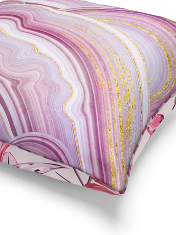 Designer Reversible Printed Silk Linen Cushion Covers <small> (floral-wine/plum)</small>
