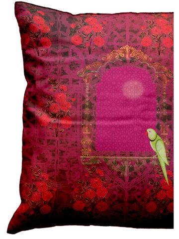 Designer Digital Printed Silky Smooth Cushion Covers <small> (animal print-red/green)</small>