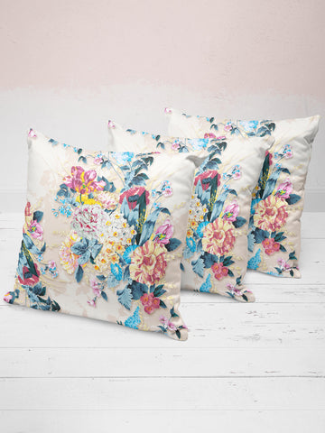 Designer Digital Printed Silky Smooth Cushion Covers <small> (floral-multi)</small>