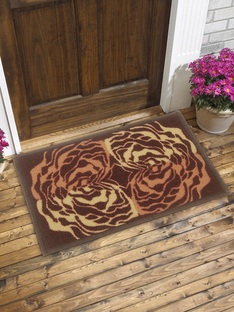 Highly Durable Anti Slip Door Mat <small> (modern way-dk.choco/orange)</small>