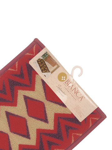 Highly Durable Anti Slip Door Mat <small> (tictack-red/beige)</small>