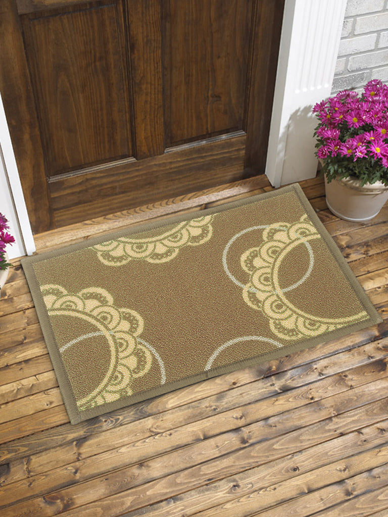 Highly Durable Anti Slip Door Mat <small> (circuler-dk.taupe/beige)</small>