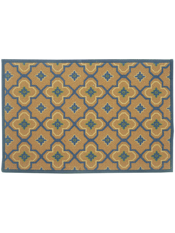 Highly Durable Anti Slip Door Mat <small> (tiles-brown/navy)</small>